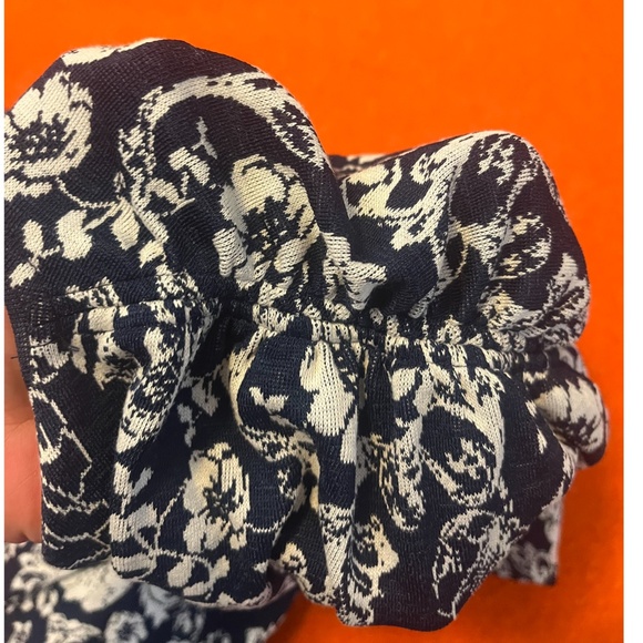 Zara navy blue and white floral jacquard long sleeve mini dress NWT - Picture 10 of 11